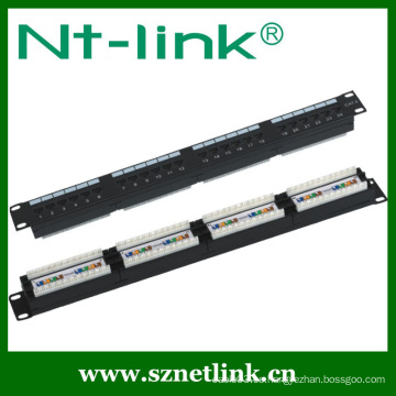 1U Cat5e RJ45 UTP 19 pulgadas 24 puertos Fluke Pass Patch Panel